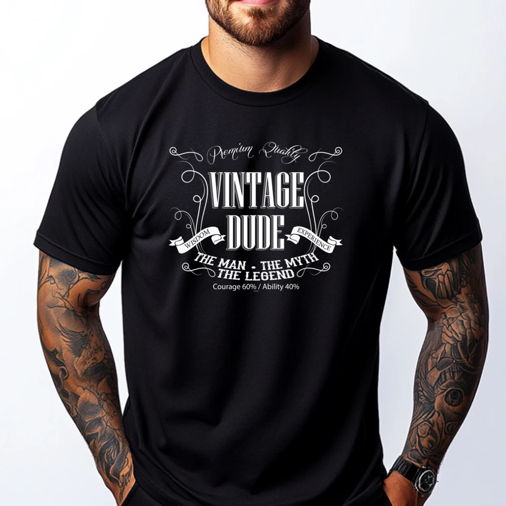 

Vintage Dude Birthday The Man Myth Legend Oversized T Shirt Men New Year Vaporwave Graphic Cotton Short Sleeve