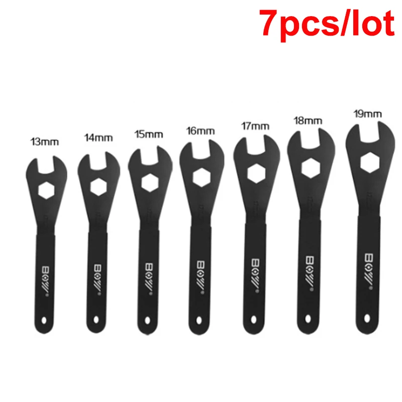 7pcs/set Bicycle  Wrench for 13mm 14mm 15mm 16mm 17mm 18mm 19mm Cone