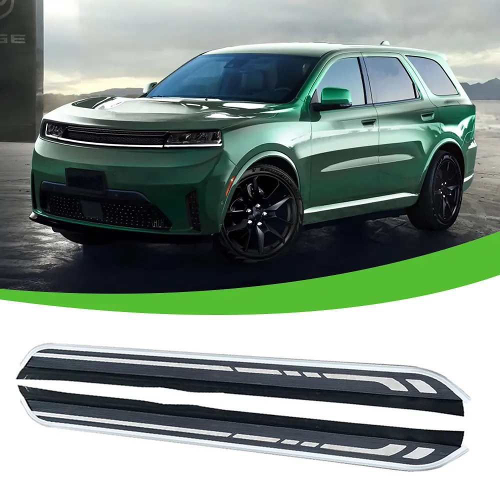 

2PCS Aluminium Fit for Dodge Durango 2018-2024 2025 Fixed Door Running Boards Side Steps Pedal Bar Foot Step Protector
