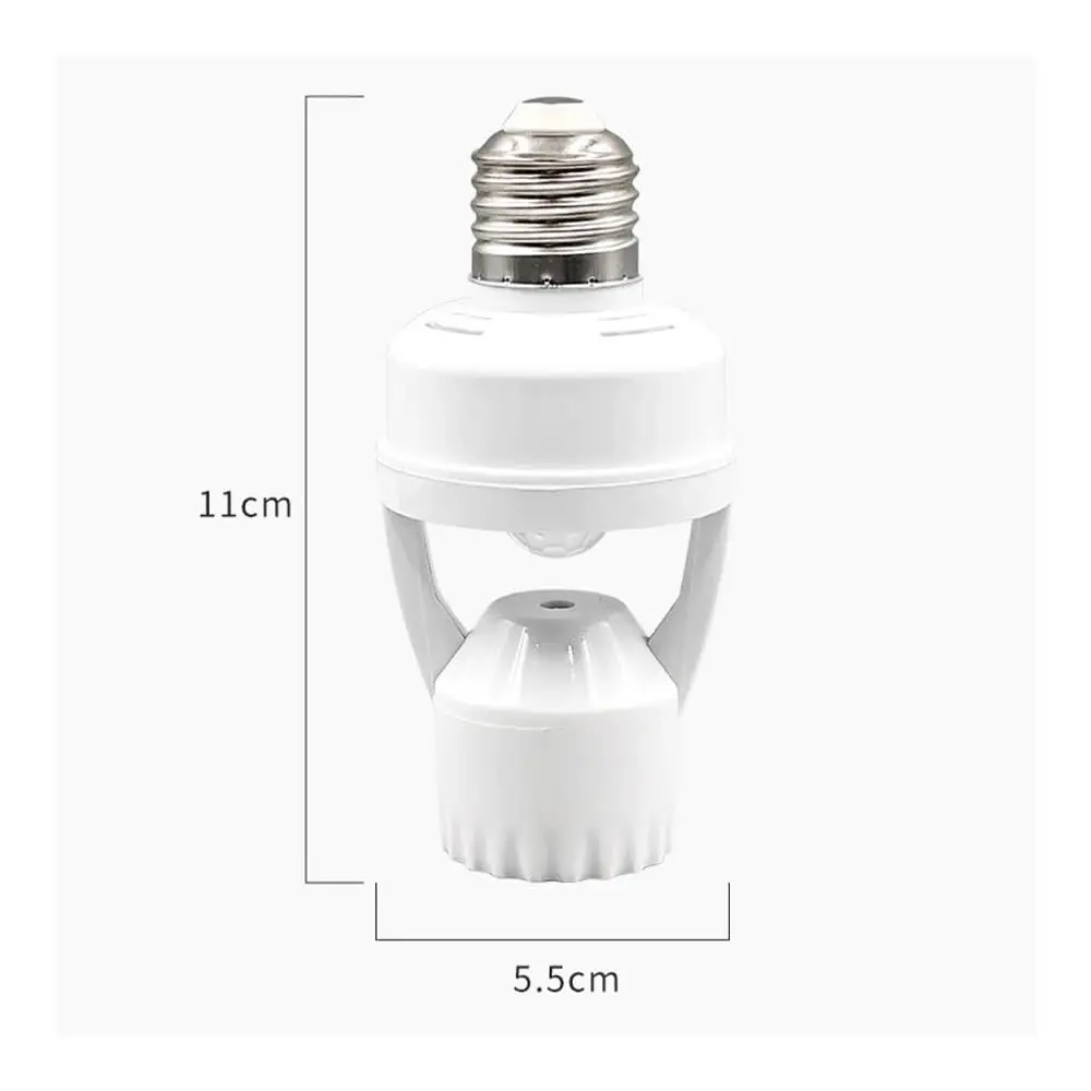 E27 Lamp Head 85-265V Human Body Infrared Sensor Lamp Holder Household Two-Column Lamp White Shell for Aisle Bedroom Living Room