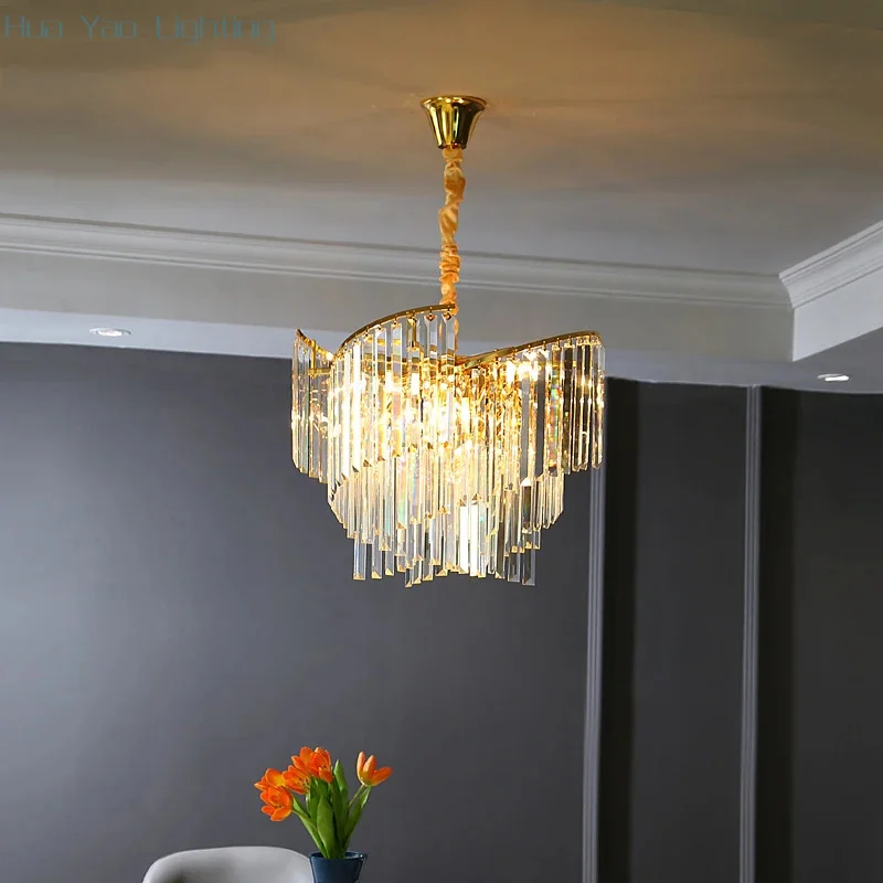 Northern Crystal Led Chandelier Decoration home Luxury Pendant Lamp Dimmable Chandeliers Cristall Home Decor for Dying Living Ro