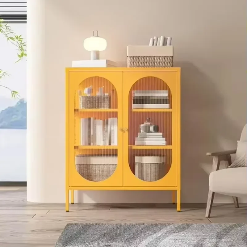 Household modern steel locker with 2 shelves for kitchen, microwave and living room - eco-friendly and durable design