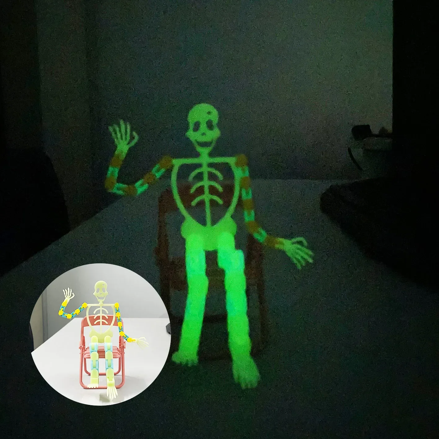 In The Dark Glow Luminous Variety Skeleton Man Toys Novelty Decompression Halloween House Chamber Horror Skeleton Frame