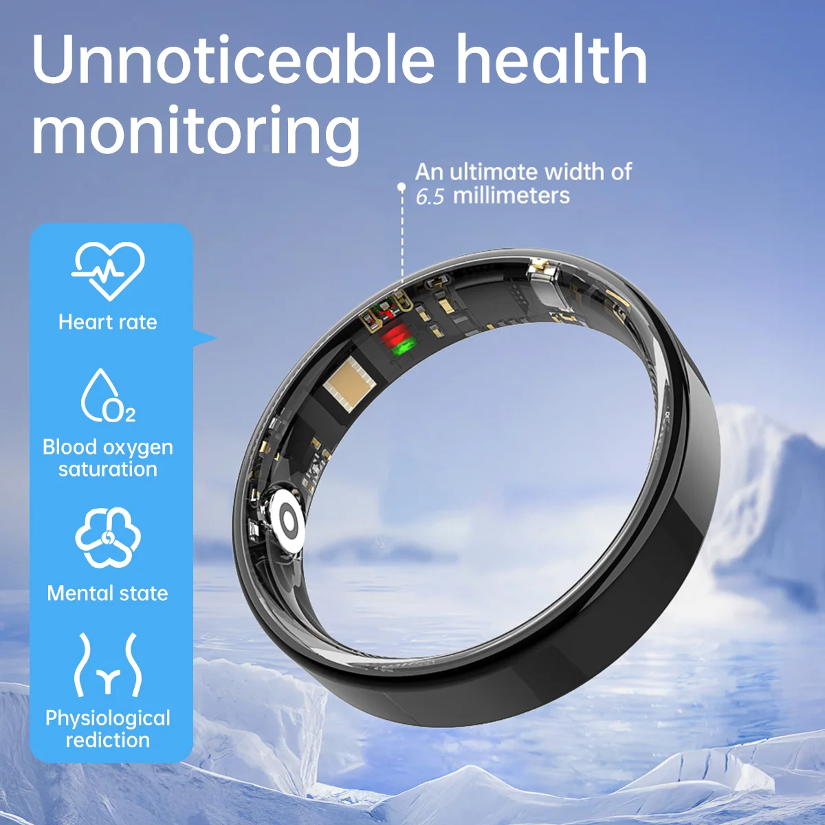 2026 Smart Ring Bluetooth Call Heart Rate Blood Pressure Monitor 5ATM Waterproof Health Ring Men Women For Xiaomi Gift - Image 2