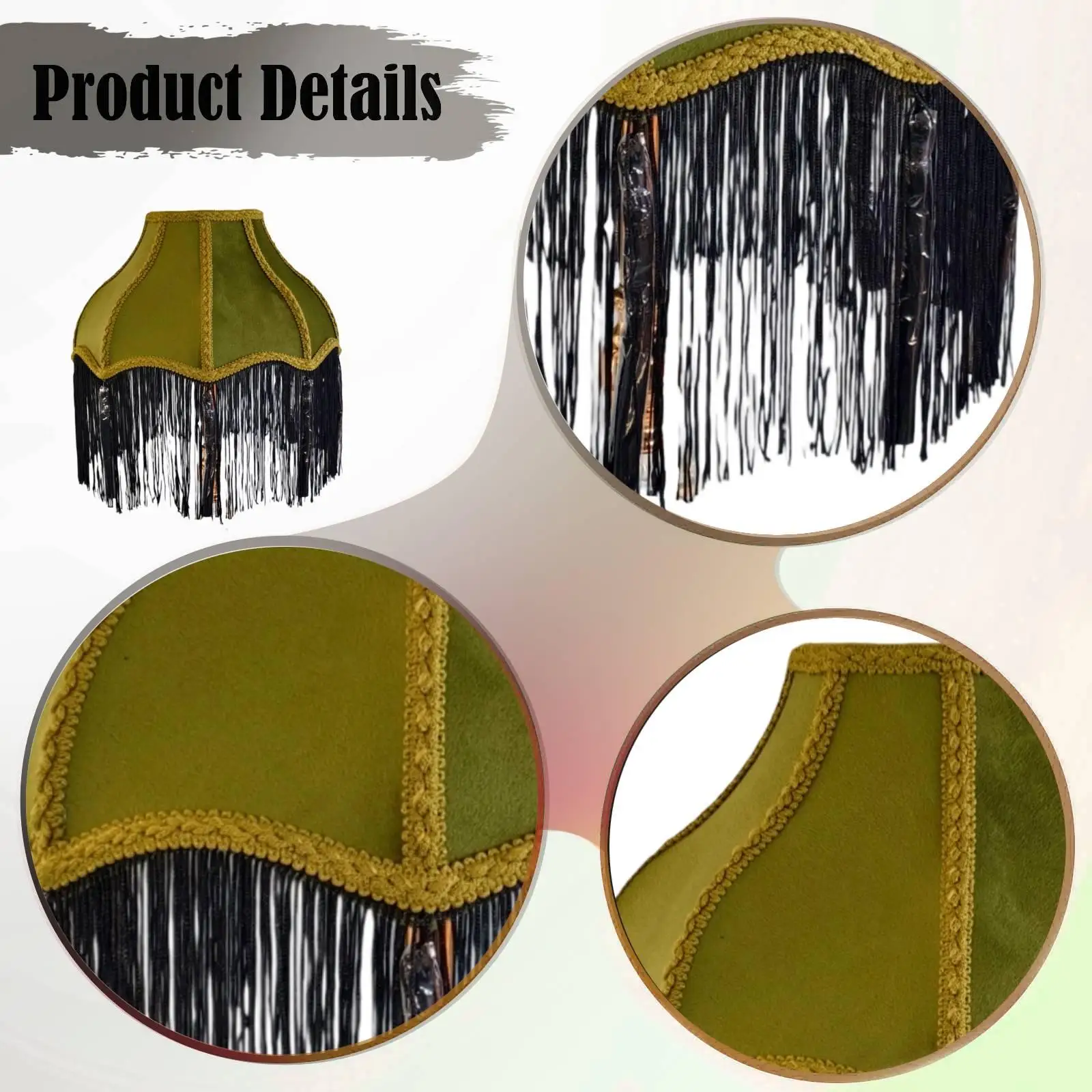 Victorian Dome Tassel Lampshade Cloth Cover for Home Bedside Lamp Modern Table Lamp Lighting Replacement