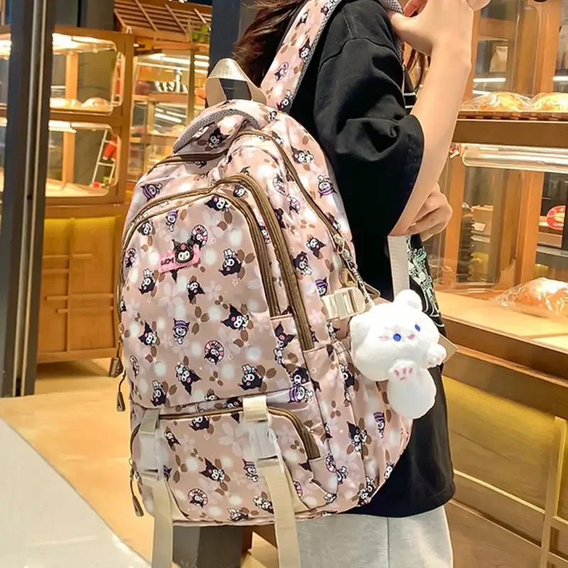  Kuromi Backpack Anime Cute Large Capacity Student School Bag Cartoon Design for Daily Use