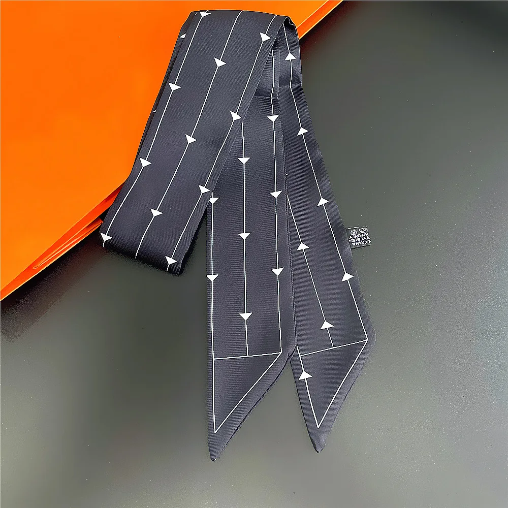 2024 Brand Triangle Design Scarf Women Summer Silk Scarf For Ladies Hair Accessories Foulard Hair & Bag Scarves Fashion Headband
