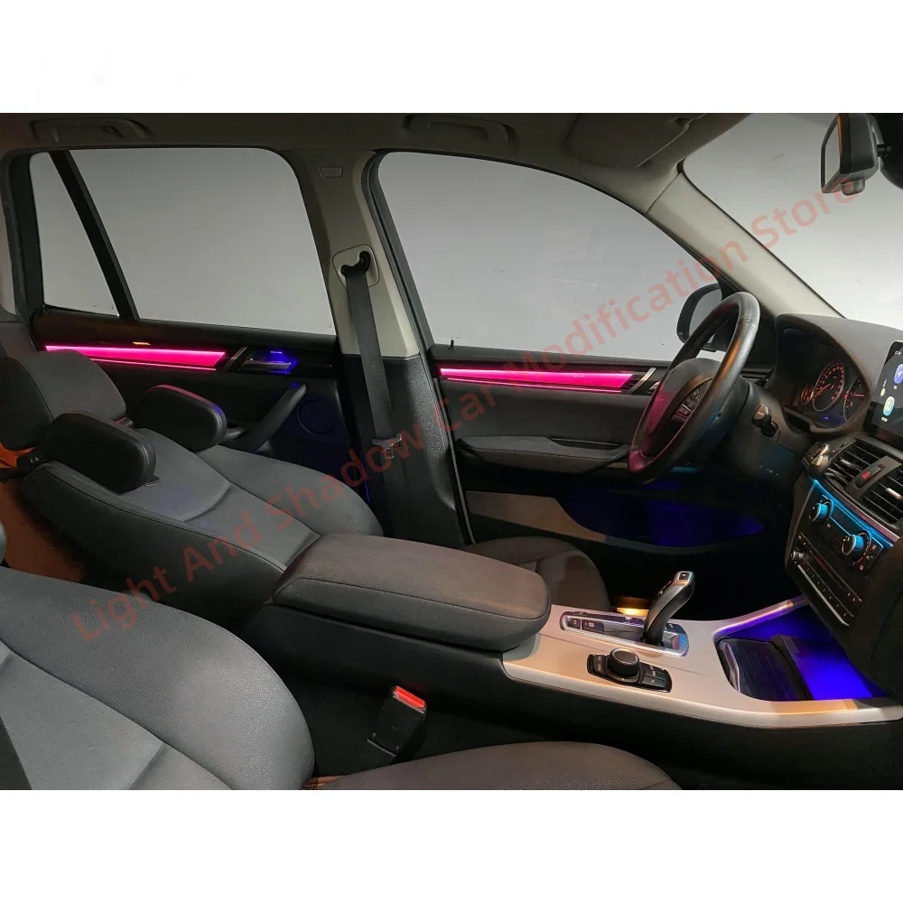 لسيارات BMW X3 X4 F25 F26 مصابيح الغلاف الجوي ترقية الإضاءة الداخلية للسيارات اكسسوارات السيارات 1:1 لوحة الكسوة LED الضوء المحيط