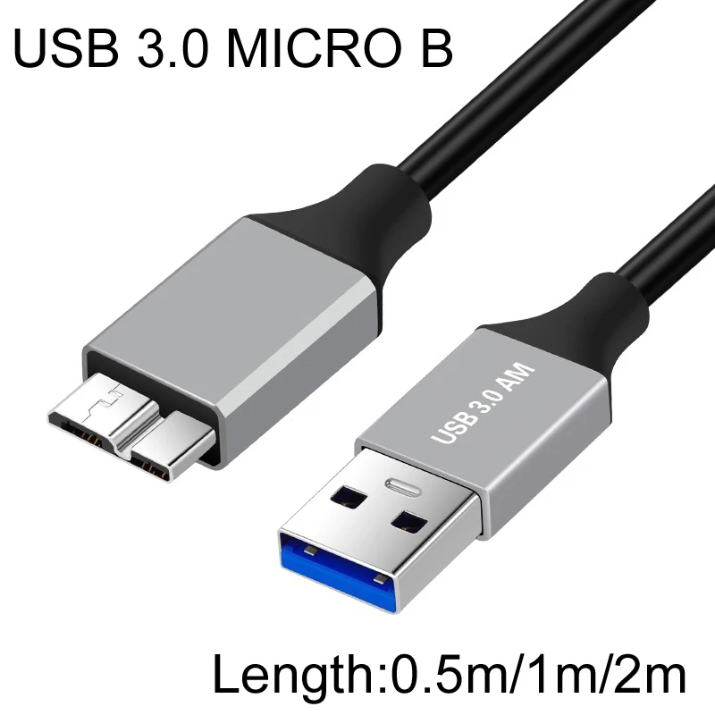 

0.5m/1m/2m USB 3.0 Type A to Micro B Cable Cord support 5Gbps 2A Fast DATA Transmit for External Hard Drive HHD Sync Data Cable