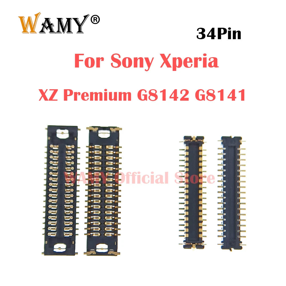 34Pin Power Volume Button Flex Cable FPC Connector Clip Plug For Sony Xperia XZ Premium G8142 G8141 XZP On Motherboard