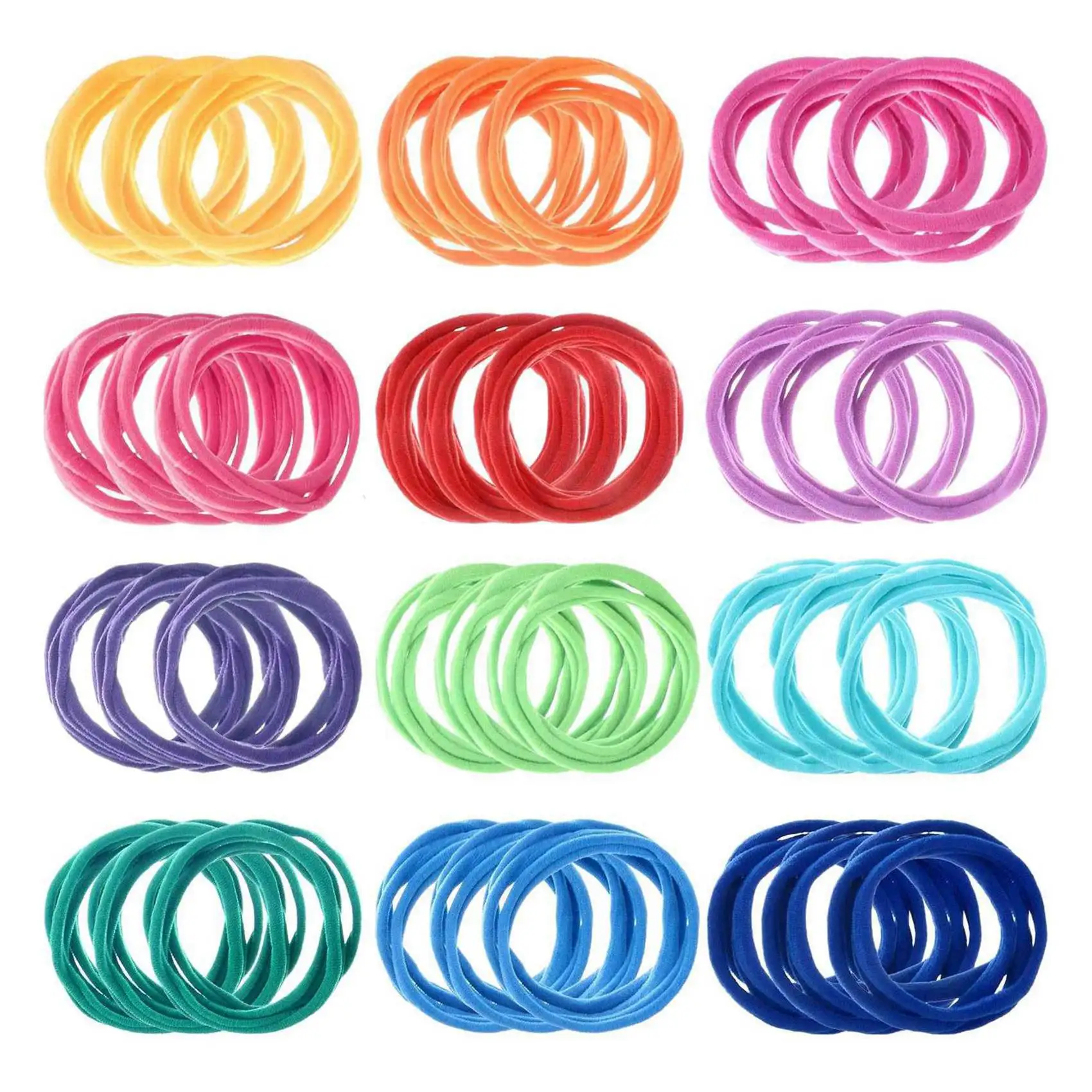 ABSS-384 Pcs 7 Inches Potholder Loops Weaving Loom Loops Weaving Craft Loops With 12 Colors For DIY Crafts Supplies A
