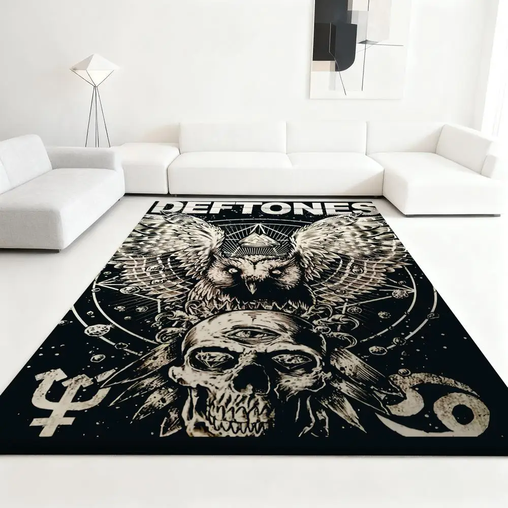 

D-Deftones-Band Cool fashion Floor Mat Soft Thickened Absorbent Non-Slip Bedroom Living Room Door Mat Home Decor Flannel Rugs