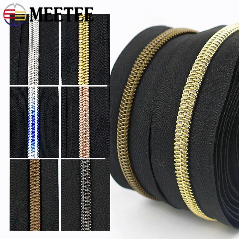 

5/10Meters Black Zipper Tape 3# 5# Nylon Zippers Plastic Continuous Zips Roll By Meter Zip Repair Kits DIY Sewing Accessories