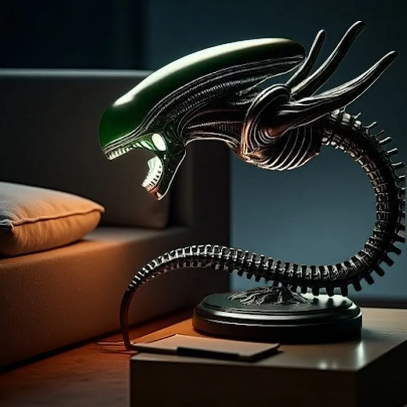 ALIEN LAMPS Alien Lighting Stand, Bedroom Home Decoration Lighting Resin Ornament