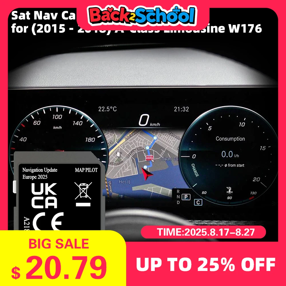 

A2189062704 V20 for Mercedes A-Class W176 2014-2020 Car Sat NAV Cover France Bosnia Norman Map GPS Card