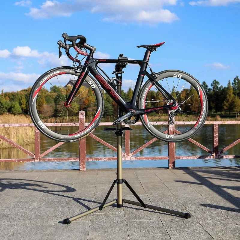 Aluminum Alloy Bicycle Maintenance Rack Champagne Bronze Repair Table Highway Mountain Bike Washing and Shunting Parking Rack