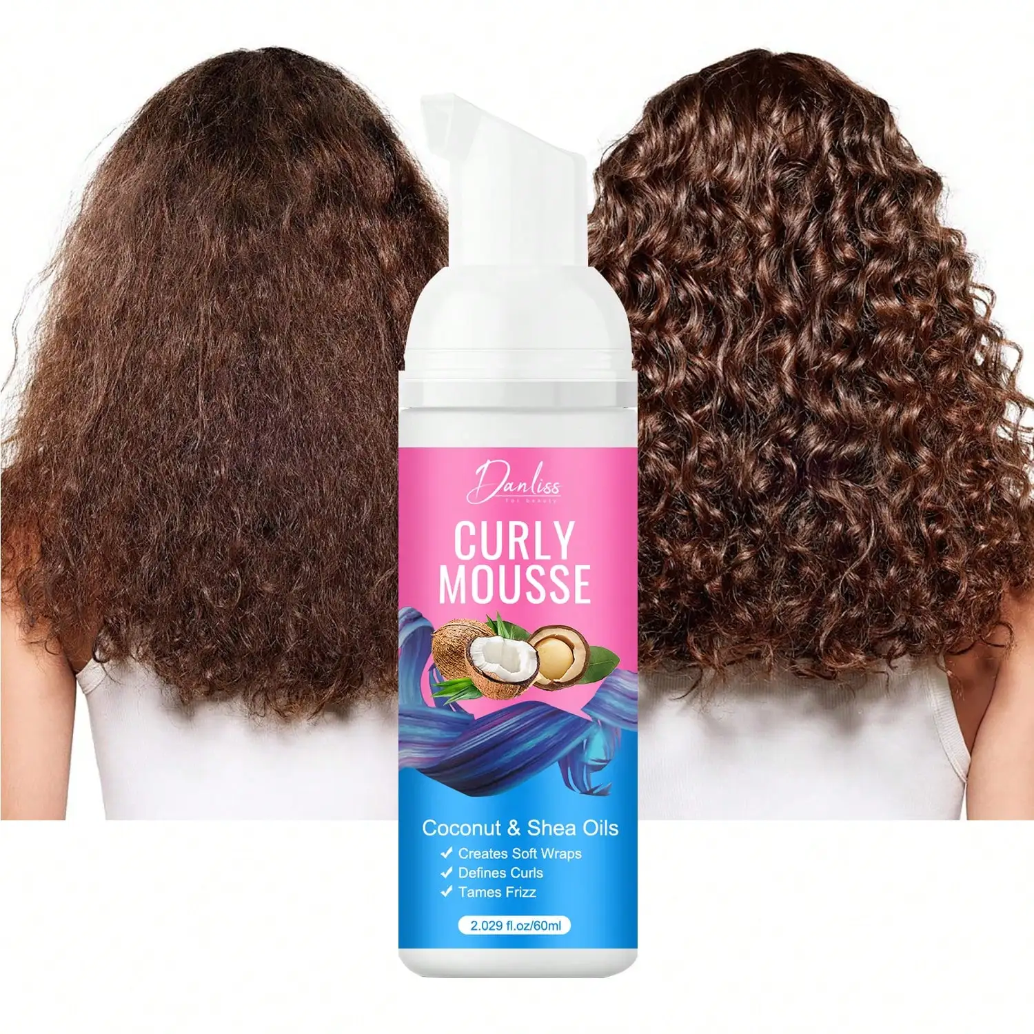 Moisturizing Curl Mousse- Creates Soft Curls, Shapes Curls & Controls Tangles,Deeply Moisturizes Hair,Hair Mousse for Curly Hair