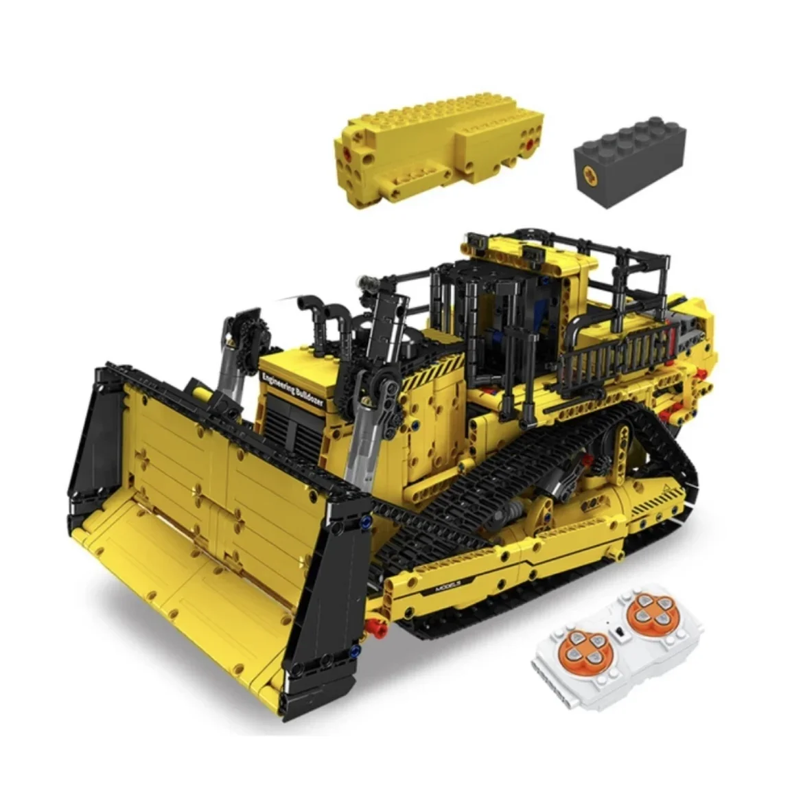 MOULD KING-Caminhão Técnico de Engenharia de Controle Remoto, Caminhão Veículo Brinquedos, Bulldozer Elétrico Building Blocks Bricks for Kids, Presente, 15071