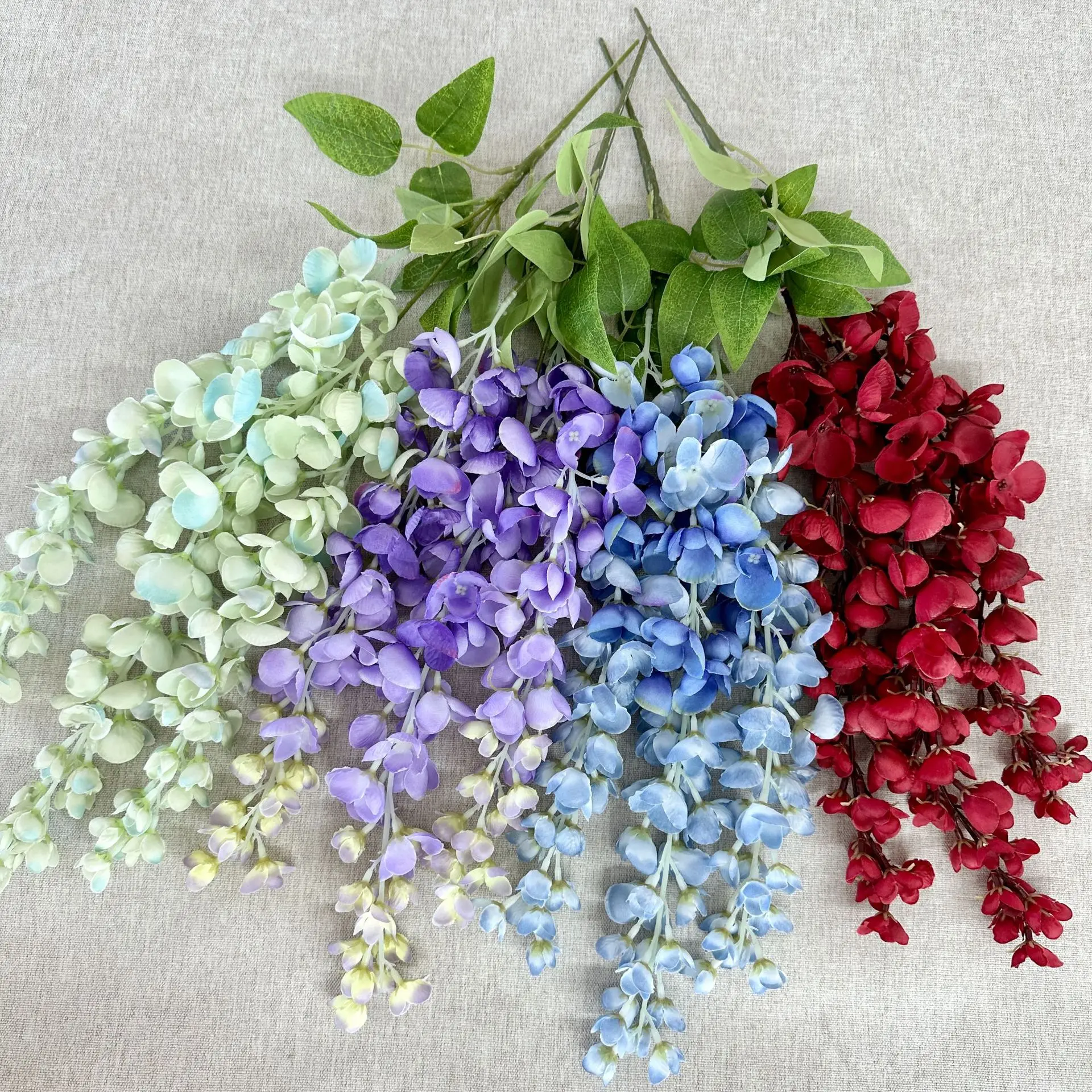 سلسلة زهور الوستارية الاصطناعية المعلقة لحفلات الزفاف ، ترتيب الزهور الخلفية ، نباتات كرمة وهمية ، ديكور المنزل ، 61 *