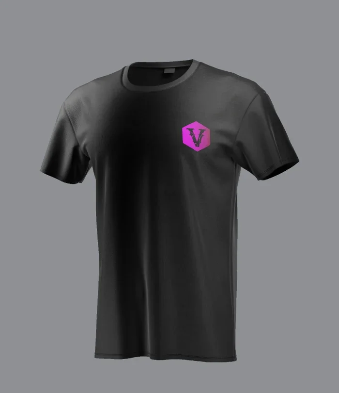 VRK Black oversized T-shirt printed with purple cocktail patterns, men's cotton short sleeves, street hip-hop daily casual top