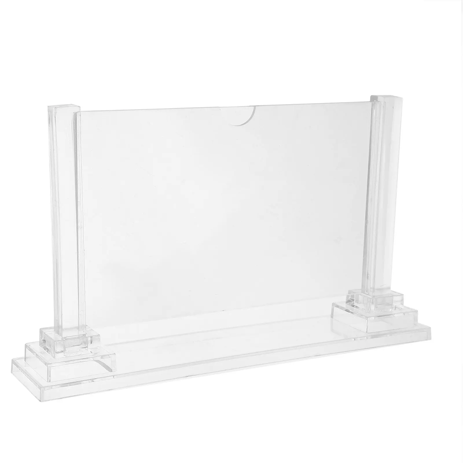 Vertical Acrylic Desktop Name Plate Stand Double-Sided Transparent Sign Holder for Office Desk Reception Area Conference Room