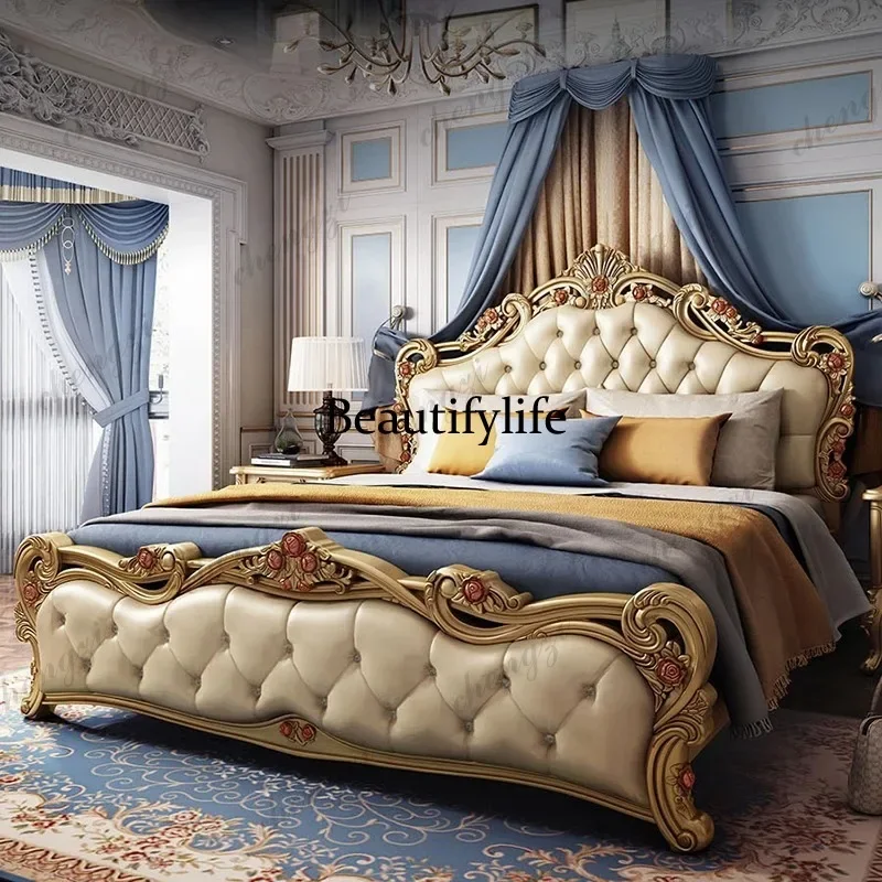 R134 L181 Italian Platform Adult Bed Frames Comforter Luxury Full Size Bedroom Double Bed Headboards Bedframe Letto Matrimoniale