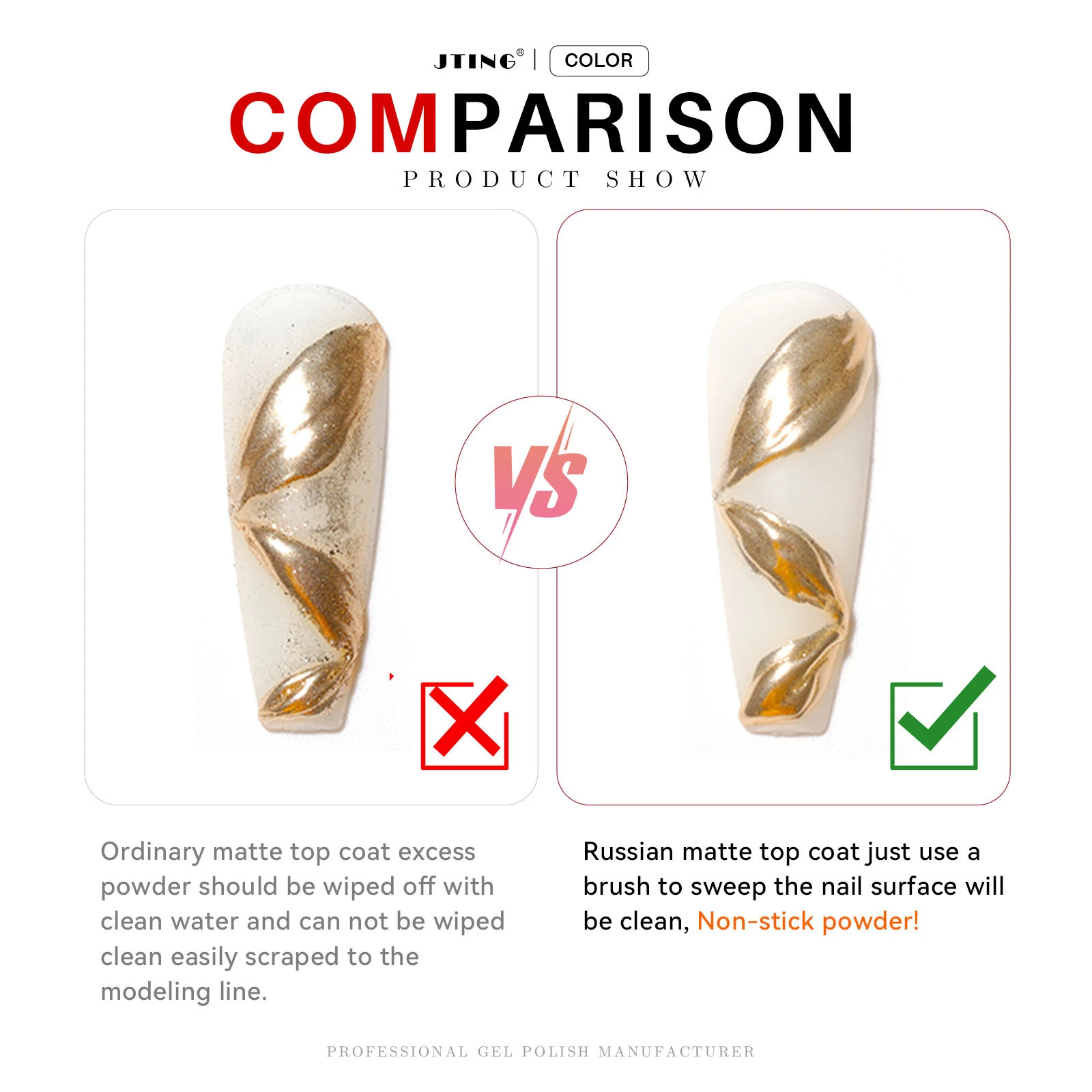JTING 1 st 15 ml Professionele Top Kwaliteit Bulk Super Matte Effect Russische Matte Top Coat Gel Polish