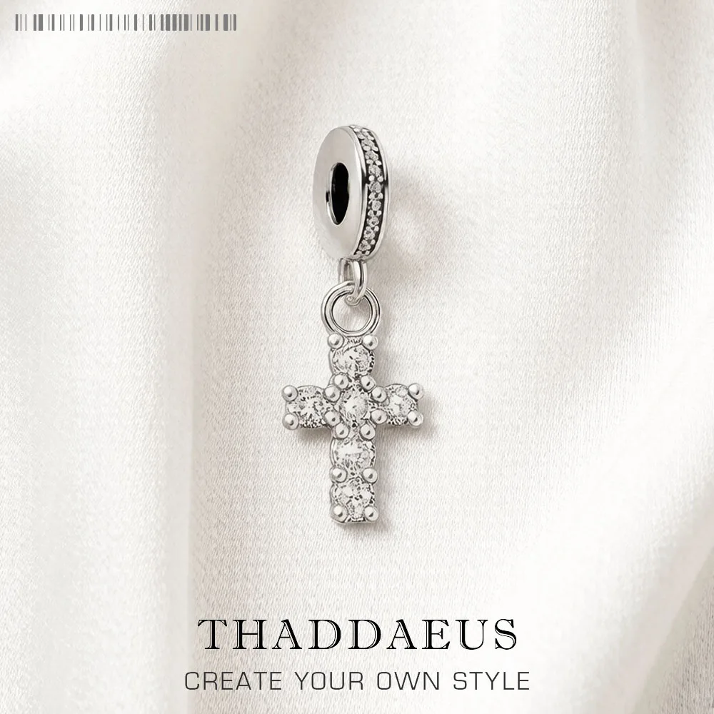 Cross Pendant 925 Sterling Silver Dangle Charm Women Vintage Fine Jewelry Powerful Elegance Gift