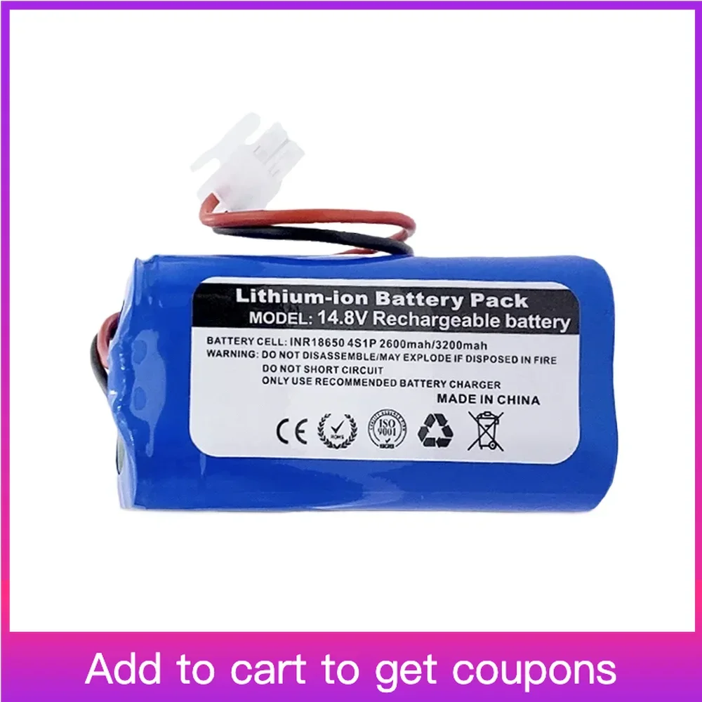 

Leelinci 14.8V 3200Mah Rechargeable Lithium Battery For ILIFE A4 A4s V7 A6 V7s Plus Robot Vacuum Cleaner ILife 4S Full Capacity