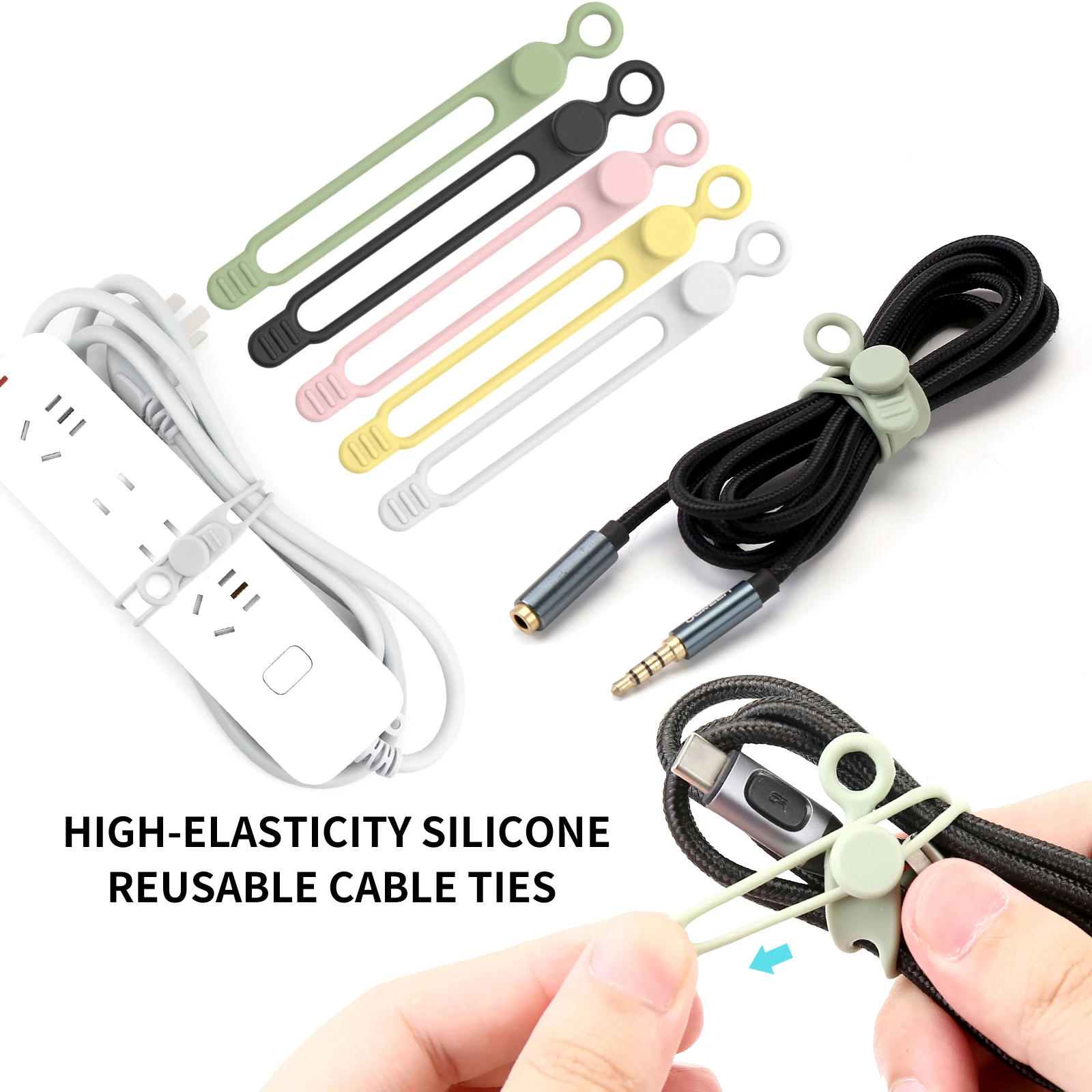 UMUST Silicone Cable Ties,Cord Ties,Cable Straps,Reusable Cable Organizer,Travel Cord Organizer ,Wire Organizer Ties（Multicolor）