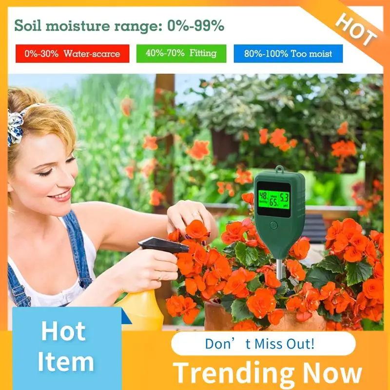 

3-In-1 Soil PH Meter Farm Garden Fertility Tester Soil Moisture Test Detector For Indoor Planting, Potted Plants Durable