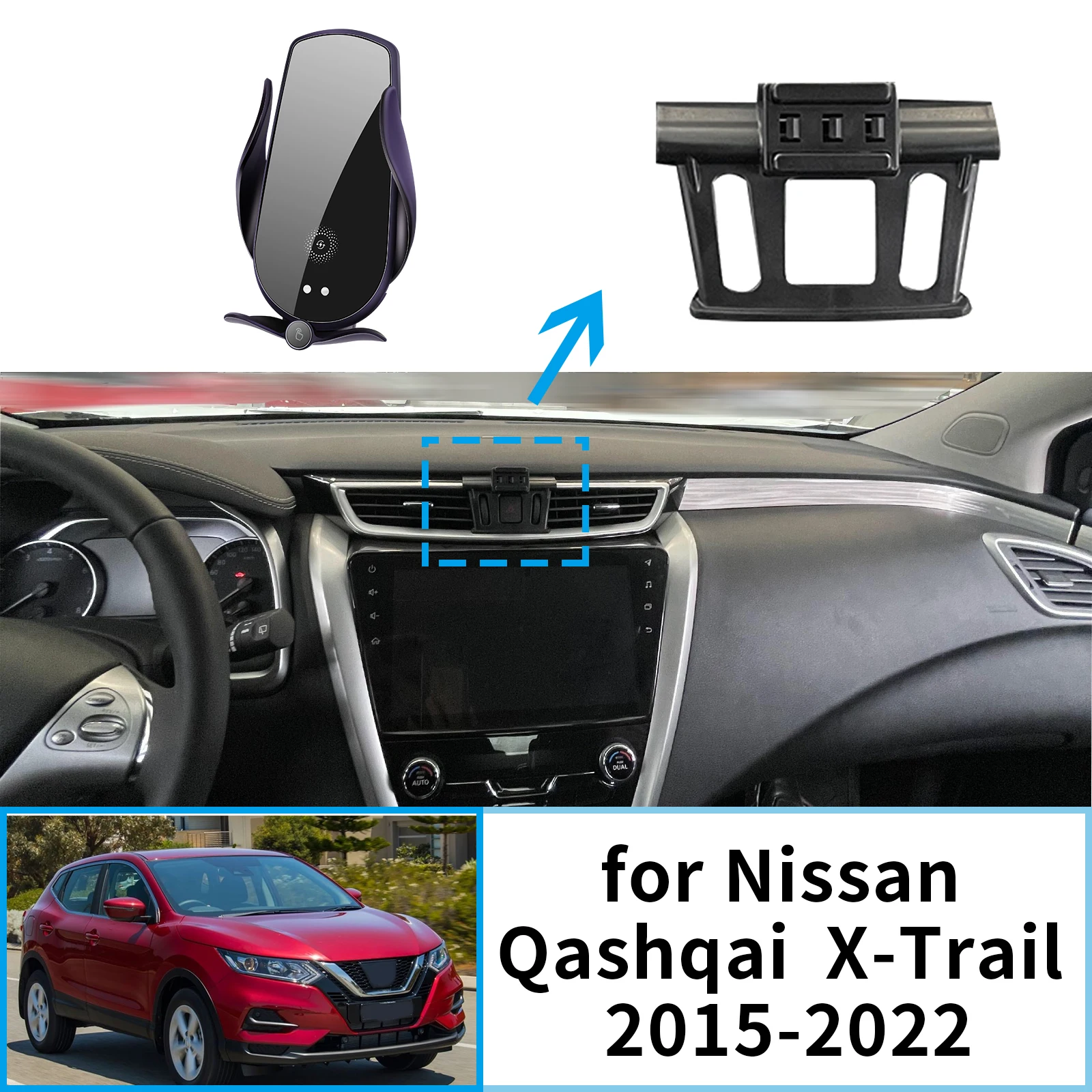 

Car Mobile Phone Holder for Nissan Qashqai J11 X-Trail T32 2015-2018 2019-2022 GPS Bracket Navigation Stand Auto Accessories