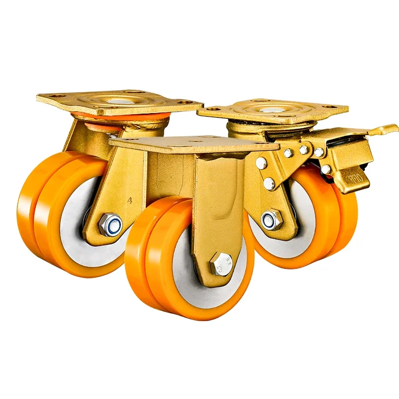 

3 inch 4 inch heavy duty steel core orange casters