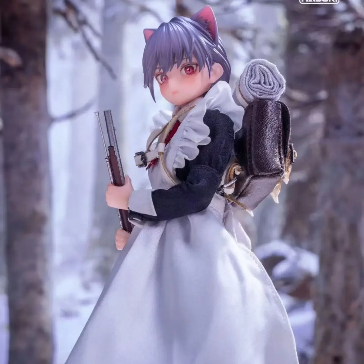 

HASUKI 1/12 Scale Fitch Musketeer Maid Mecha Girl Posable Action Figure Cat Ear With Interchangeable Heads Hands Rifle Accessori