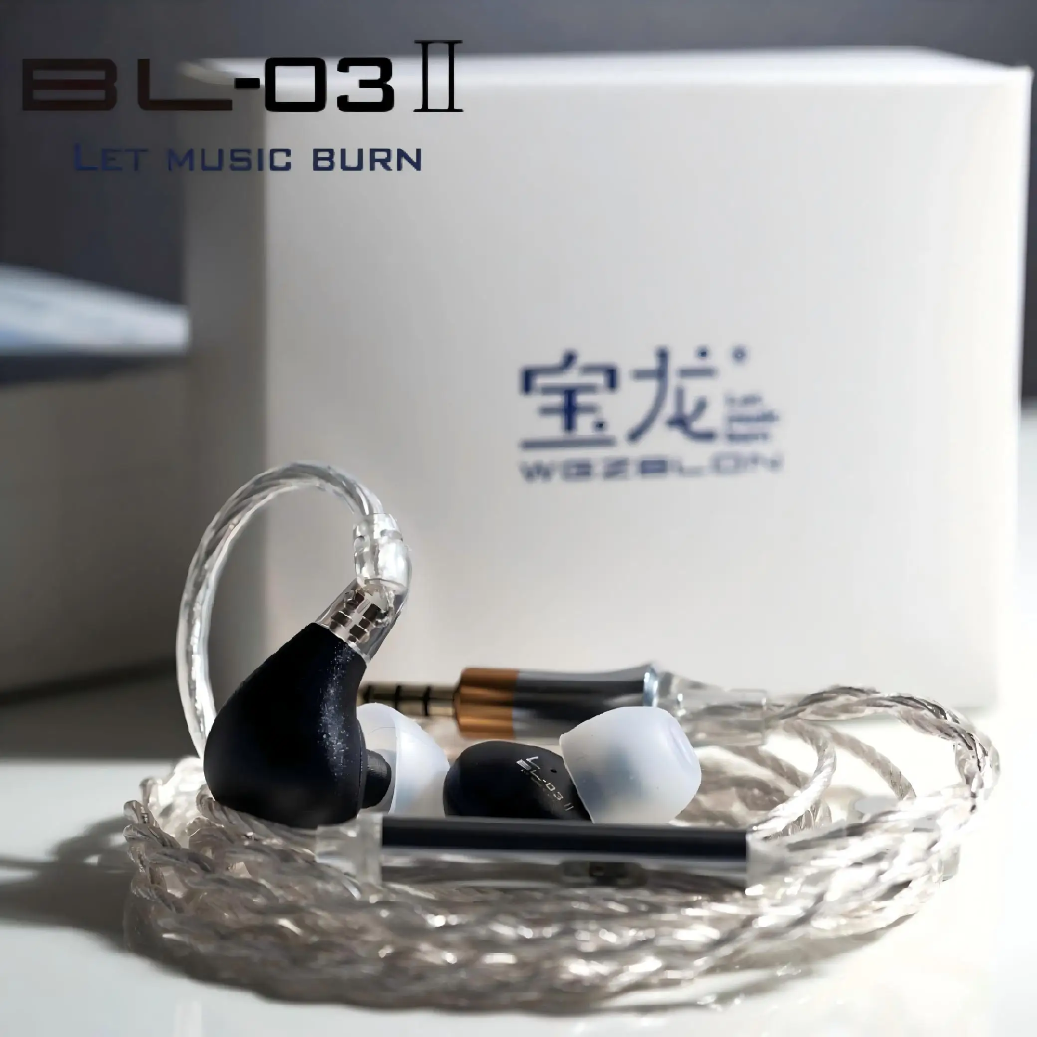 Image of BLON BL03 II Typ-C IEMs HIFI In-Ear-Kopfhörer mit Kabel, Monitor, verbesserte 10mm Dual-Cavity DD, für Sport mit 2-PIN abnehmbarem Kabel und Mikrofon