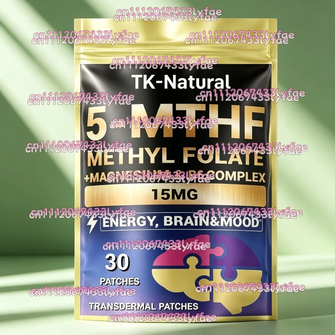 30 Patches 5-MTHF Methylfolate Transdermal Patches - Brain Health and Mood Support, Memory Enhancement, Focus