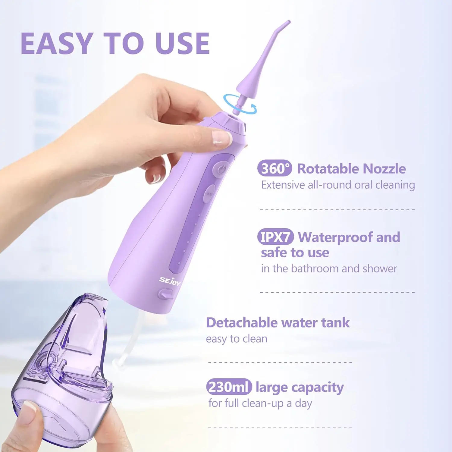 Water Flosser irrigatore orale dentale detergente per denti portatile da viaggio ricaricabile senza fili elettrico rimozione della placca