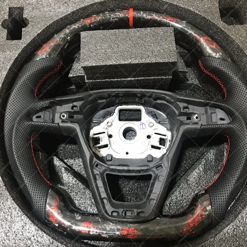 Forged Carbon Steering Wheel For Seat Leon Cupra FR MK3 5F 2013-2020 Perforated Leather Steering Wheel Modification Accessories