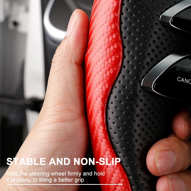 New Carbon Fiber Anti Slip Segmented Steering Wheel Protective Cover for Opel Astra J Insignia Astra Corsa Zafira Vivaro Meriva - view 5
