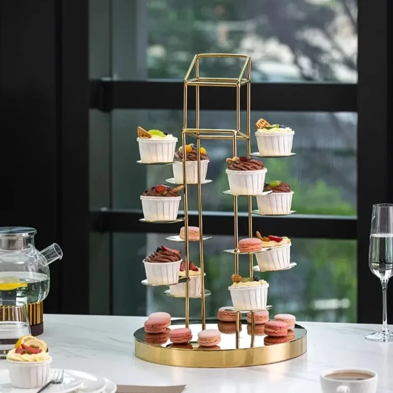 three-layer tray hotel dessert table ornament display stand