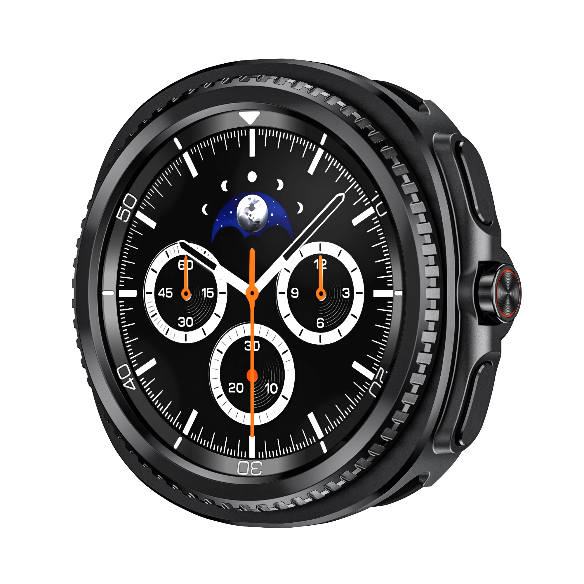 

For Samsung Galaxy Watch8 Classic 46mm Zinc Alloy + PC Watch Case Rotating Bezel Protective Cover - Black