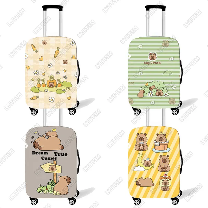 

18-30 дюймов милый капибара торт морковь графический принт чехол для багажа Dream Comes True тележка защитный чехол для чемодана