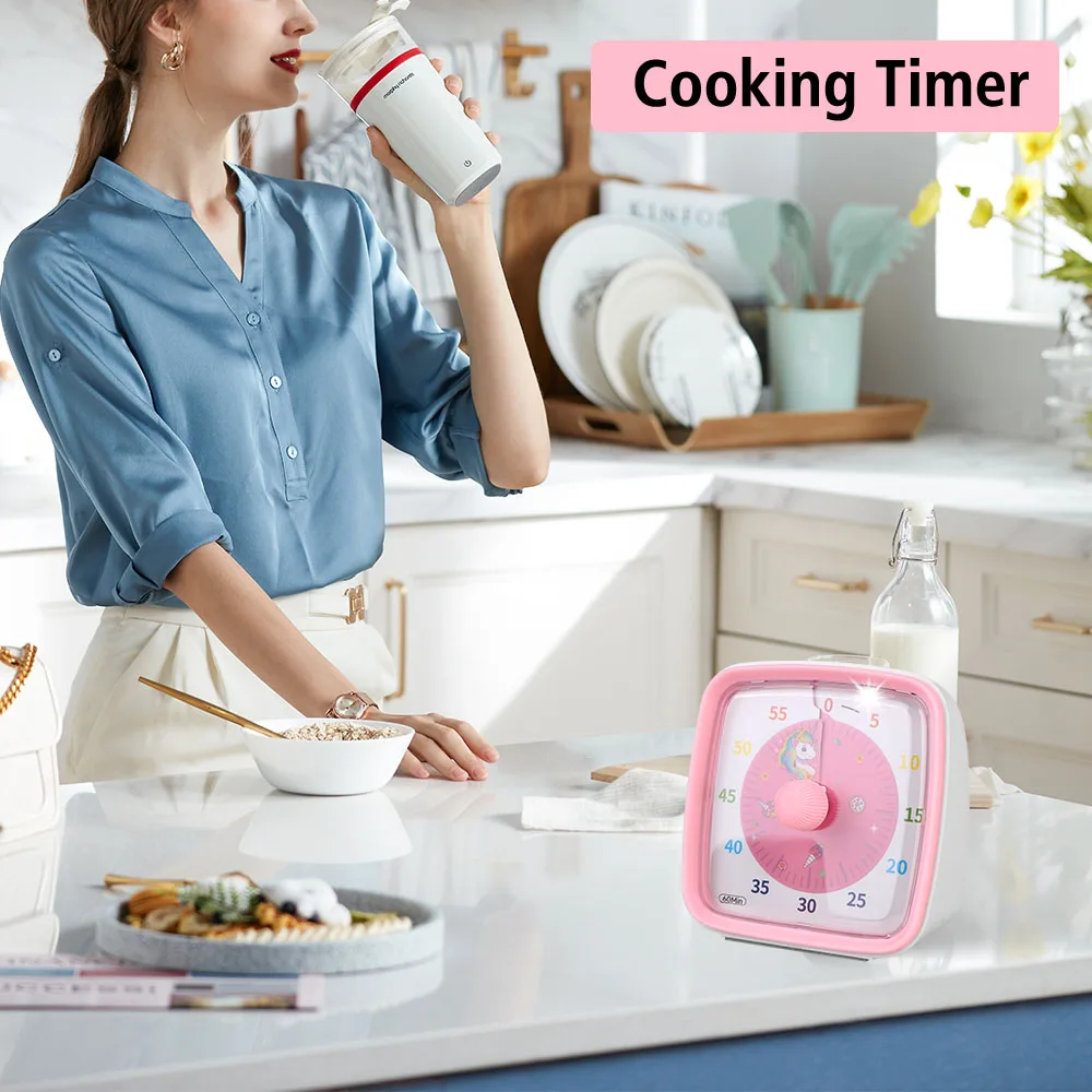 أداة إدارة الوقت للأطفال تذكير الأطفال ساعة منبه صامتة للغاية 60 دقيقة مؤقت بصري ضوء الليل مؤقت تنازلي #5