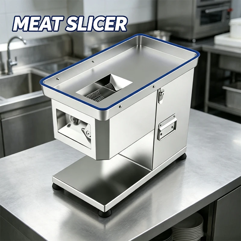 Image of Elektrische Edelstahl-Frischfleischschneidemaschine für den gewerblichen Einsatz, zum Schneiden, Zerkleinern und Würfeln von Fleisch