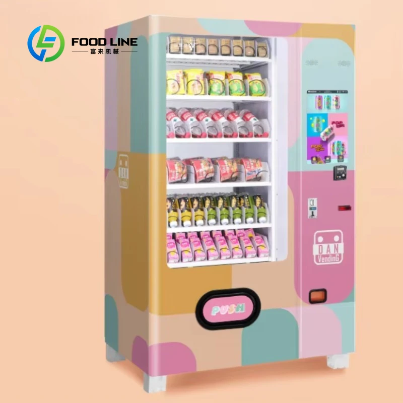 Customized size Food Fruits Sweets and Beverages Smart Refrigerator Vending Machine for Sale