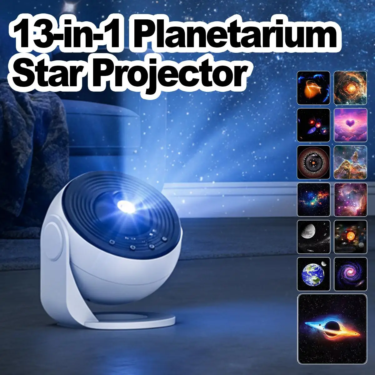 4K HD Galaxy Projector Professional LED Nebula Universe Ceiling Space Lamp 360 Rotation Realistic Planetarium Starry Sky USB Art