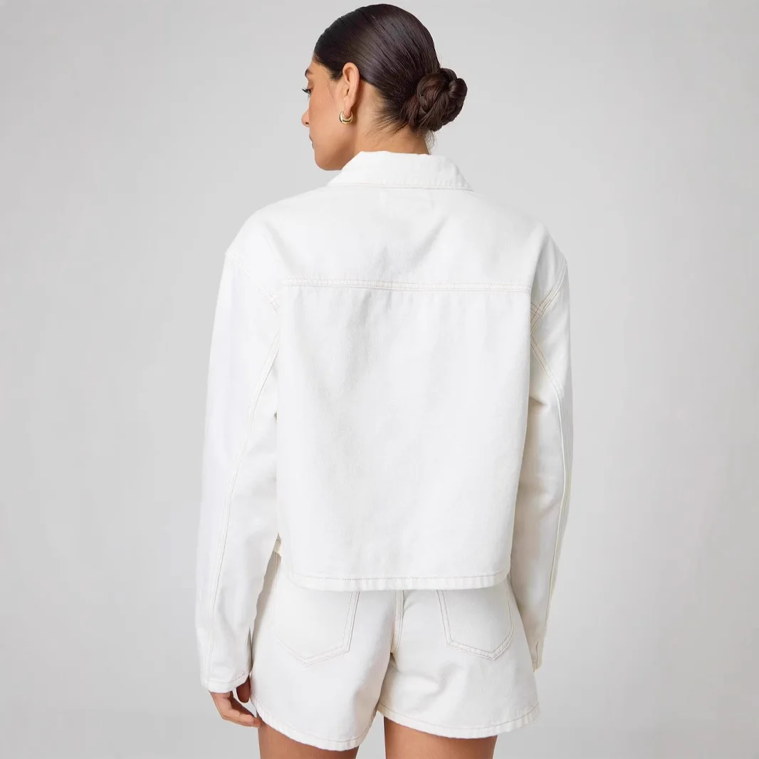 

Loose Casual Strap Women's Denim Jaet Tie-Dye Cotton ort Outerwear Sli Autumn Collection Chinese Faion