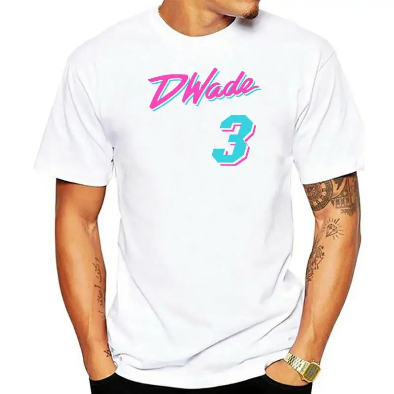 Dwyane Wade Miami Miami Vice City T-Shirt Cotton Short Sleeve Tee Shirt