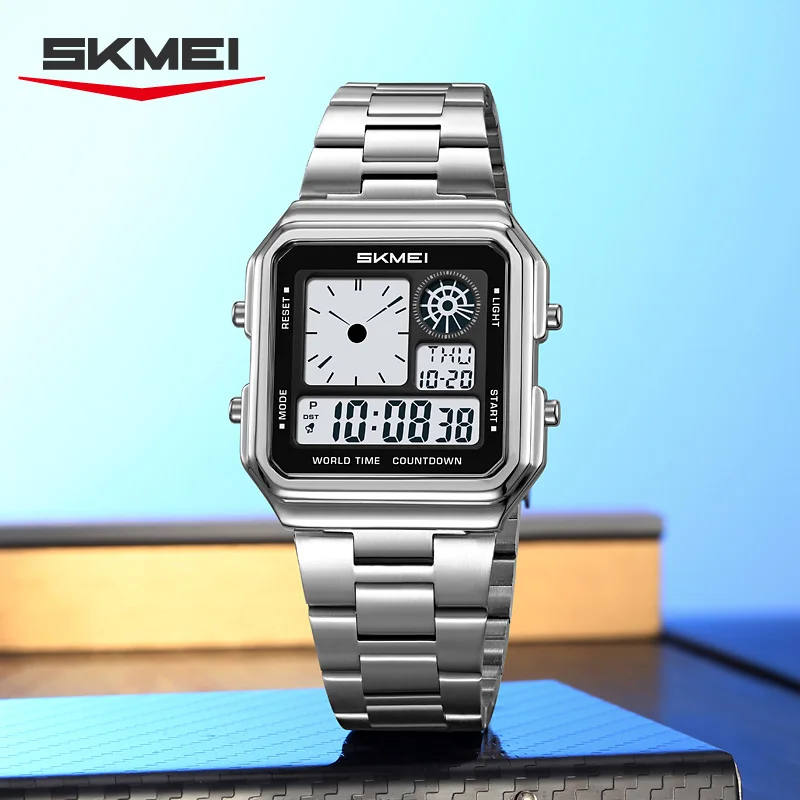 SKMEI 2451 Business Men Electronic Watch For Women Student Sport Waterproof Chrono Wristwatch Daylight Saving Clock Time Digital