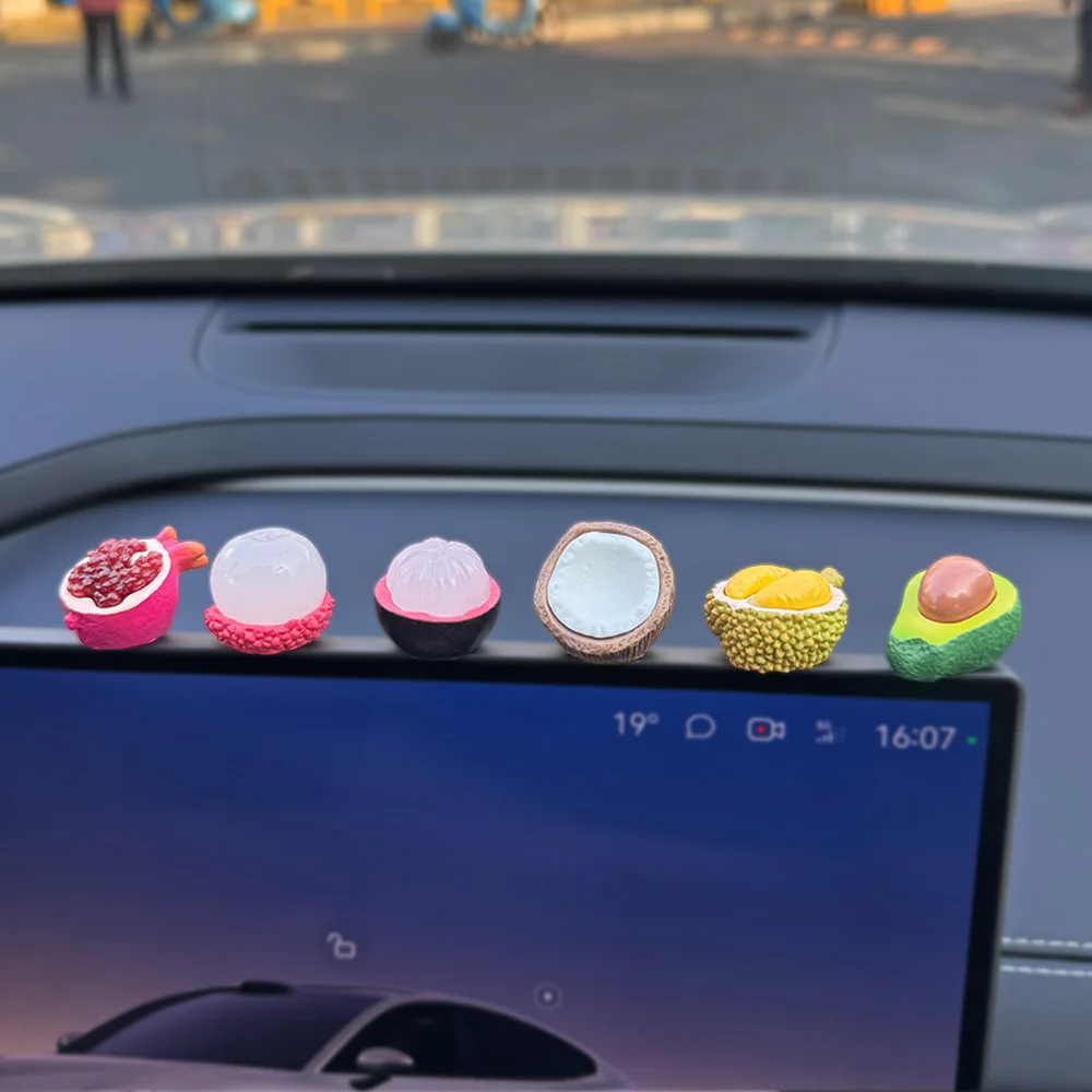 Center Console Simulation Fruit Ornament Car Screen Decoration Cute Little Lychee Car Center Console Ornament